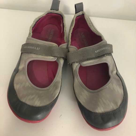 Merrell Mary Jane Gray and Pink Shoes - Picture 2 of 8